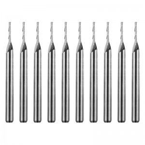 Carbide Milling Bits, Double Flutes Spiral Carbide Flat Nose End Mill CNC Router Bit 1mm Cutting Dia.