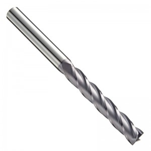 Carbide Square Nose End Mill, TiAlN Finish, Roughing and Finishing Cut, 30 Degree Helix, 4 Flutes, 2.5