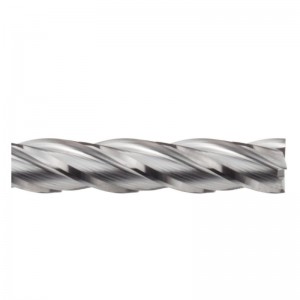 Carbide Square Nose End Mill, Extra Long Reach, Uncoated (Bright) Finish, 30 Deg Helix, 4 Flutes, 3