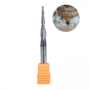 Tapered Ball Nose End Mill 1/4 X 3 inches with 0.75mm Ball Nose 4.36 Deg for CNC Machine Engraving Carving Bits