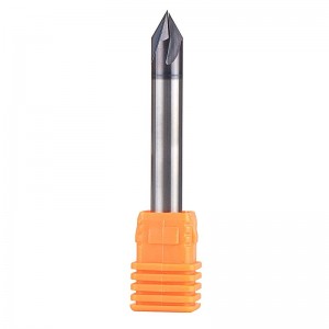 Carbide Chamfer End Mill V Groove Router Bit 60 Degree, 4 Flutes, 1/4 inch Shank for CNC Carving and Chamfering
